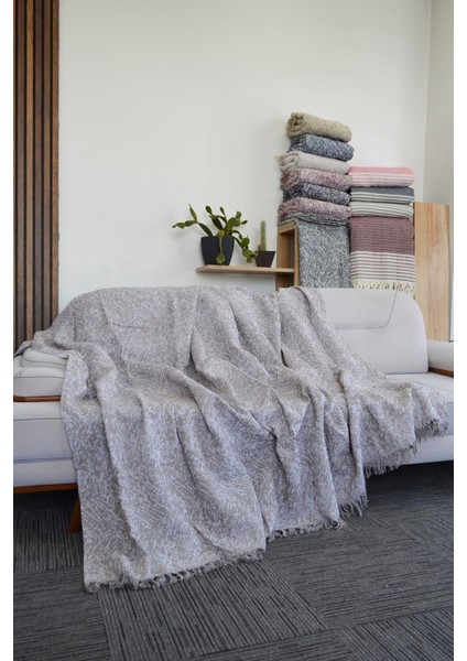 Diva Pamuklu Çekyat Örtüsü 170X220 cm Kahverengi Çift Taraflı Kullanım Koltuk Örtüsü | Koltuk Şalı