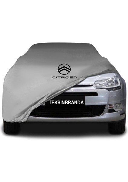 Citroen C5 (2008 - 2017) Gri Kumaş Araba Branda Logolu Kumaş Araba Brandası Penye Oto Branda