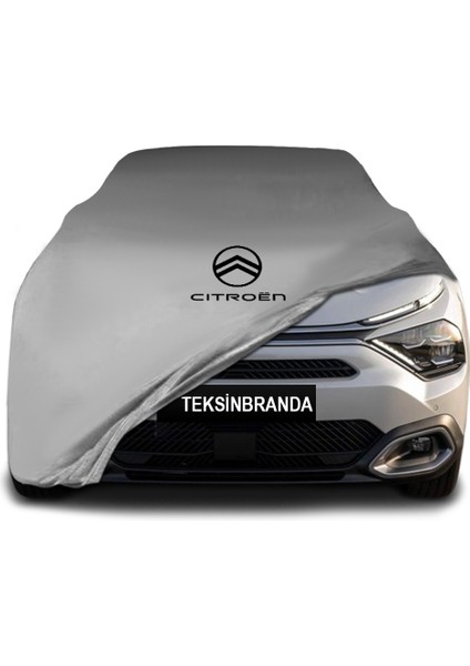 Citroen C4 x (2022 - ) Gri Kumaş Araba Branda Logolu Kumaş Araba Brandası Penye Oto Branda