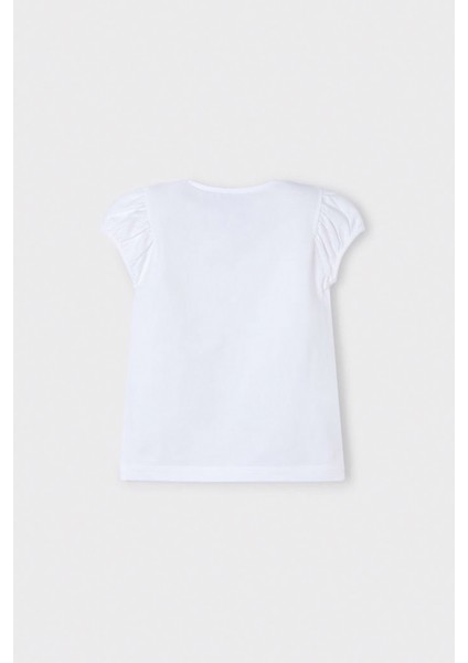 Kısa Kollu Fırfırlı Renkli Baskı Rahat Pamuklu Özel Gün Bayramlık Kız Çocuk T-Shirt indirimleri