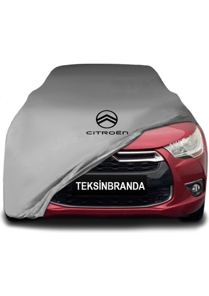 Citroen Ds4 (2011 - 2015) Gri Kumaş Araba Branda Logolu Kumaş Araba Brandası Penye Oto Branda