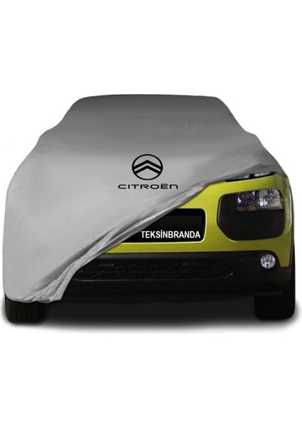 Citroen C4 Cactus (2014 - ) Gri Kumaş Araba Branda Logolu Kumaş Araba Brandası Penye Oto Branda