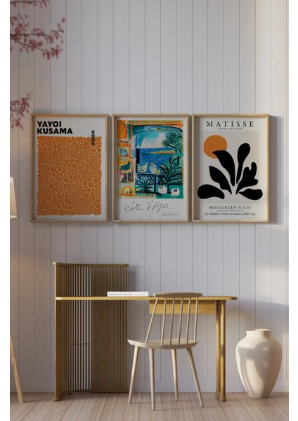Ahşap Çerçeveli Mdf Tablo Seti Salon ve Oturma Odası Için ÇT3001