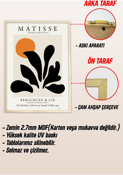 Ahşap Çerçeveli Mdf Tablo Seti Salon ve Oturma Odası Için ÇT3001