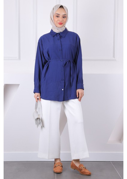 Lacivert Bel Kuşaklı Gömlek fiyatları