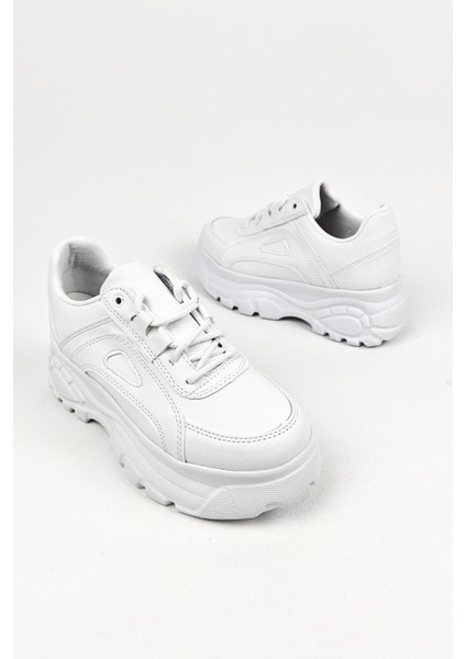 Yüksek Tabanlı Kadın Spor Ayakkabı 6 cm - Beyaz indirimleri