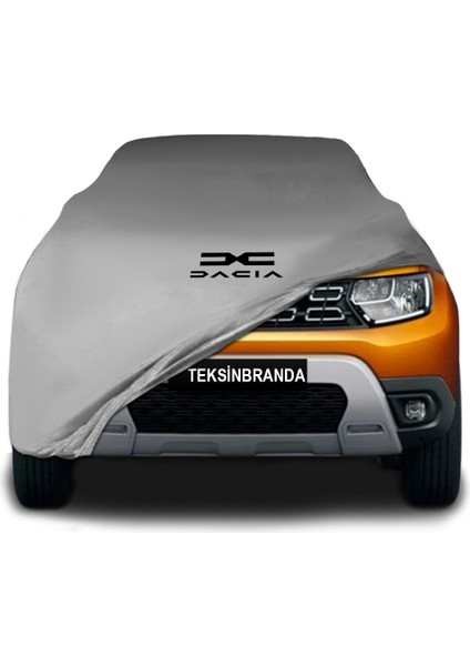 Dacia Duster 2 (2018 - ) Gri Kumaş Araba Branda Logolu Kumaş Araba Brandası Penye Oto Branda