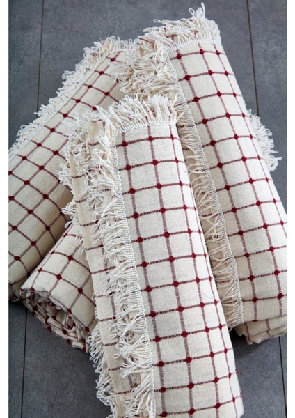 Pamuklu Buldan Işi Bordo Renk Çekyat Örtüsü 180 x 400 cm