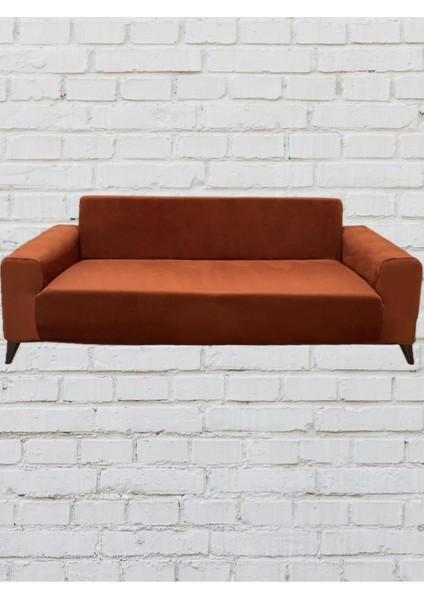 3'lü Koltuk Italyan Süet Koltuk Örtüsü(Kiremit)