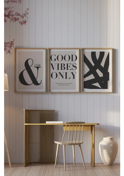 Ahşap Çerçeveli Mdf Tablo Seti Salon ve Oturma Odası Için ÇT3002