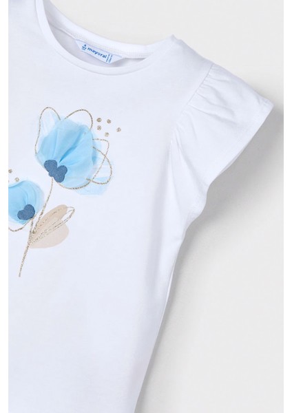 Kısa Kollu Fırfırlı Çiçek Baskılı Pamuklu Rahat Özel Gün Bayramlık Kız Çocuk T-Shirt indirimleri