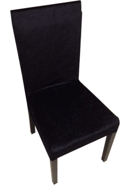 Ipek Kadife Likralı 6'lı Sandalye Kılıfı Siyah