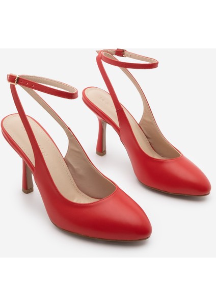 Kadın Stiletto Oval Burun Bilekten Bağlamalı Topuklu Ayakkabı Tirada indirimleri