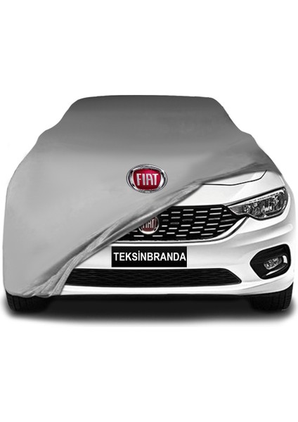 Fiat Egea HATCHBACK(357) (2016 - 2020) Gri Kumaş Araba Branda Logolu Kumaş Araba Brandası Penye Oto Branda