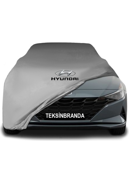 Hyundai Elantra 7 (2020 - ) Gri Kumaş Araba Branda Logolu Kumaş Araba Brandası Penye Oto Branda