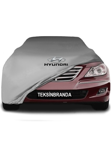 Hyundai Genesis Gri Kumaş Araba Branda Logolu Kumaş Araba Brandası Penye Oto Branda