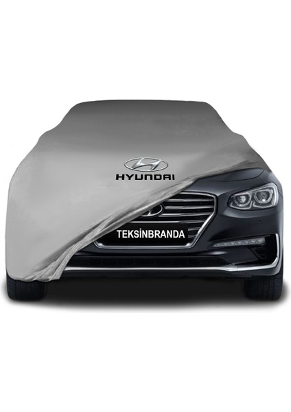 Hyundai Grandeur 11 (2019 - ) Gri Kumaş Araba Branda Logolu Kumaş Araba Brandası Penye Oto Branda