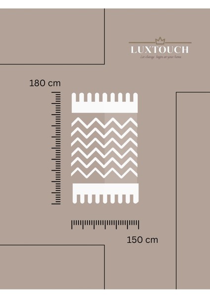Bergama Somon Tekli Koltuk Berjer Örtüsü 150 x 180 cm Kanepe Divan Çekyat Örtüsü Pamuklu Püsküllü