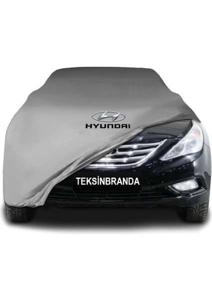 Hyundai Sonata 6 (2009 - 2012) Gri Kumaş Araba Branda Logolu Kumaş Araba Brandası Penye Oto Branda