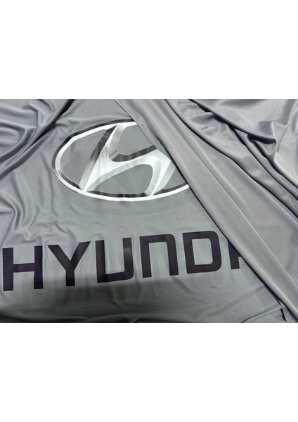 Hyundai İX20 Hatchback Gri Kumaş Araba Branda Logolu Kumaş Araba Brandası Penye Oto Branda fırsatları