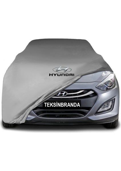 Hyundai I30 (2011 - 2017) Gri Kumaş Araba Branda Logolu Kumaş Araba Brandası Penye Oto Branda