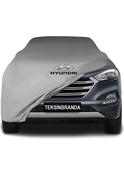 Hyundai Tucson (2015 - 2020) Gri Kumaş Araba Branda Logolu Kumaş Araba Brandası Penye Oto Branda