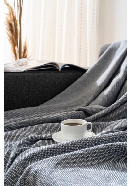 Satinshield Pamuklu Lüks Koltuk Örtüsü Indigo Renk Bal Peteği Desen 175X225 | Çok Amaçlı Örtü fiyatları