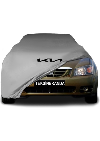 Kia Cerato 1 Hatchback (2004 - 2006) Gri Kumaş Araba Branda Logolu Kumaş Araba Brandası Penye Oto Branda