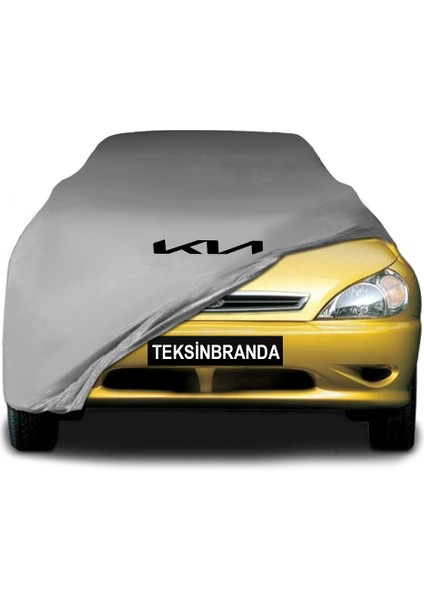 Kia Rio 1 Hatchback (1999 - 2005) Gri Kumaş Araba Branda Logolu Kumaş Araba Brandası Penye Oto Branda