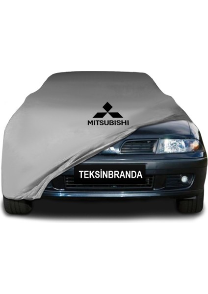 Mitsubishi Carisma Hatchback Gri Kumaş Araba Branda Logolu Kumaş Araba Brandası Penye Oto Branda