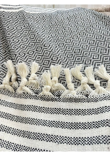 Lüks Sedir Elmas Desen Koltuk Örtüsü Siyah 180 x 220 modelleri