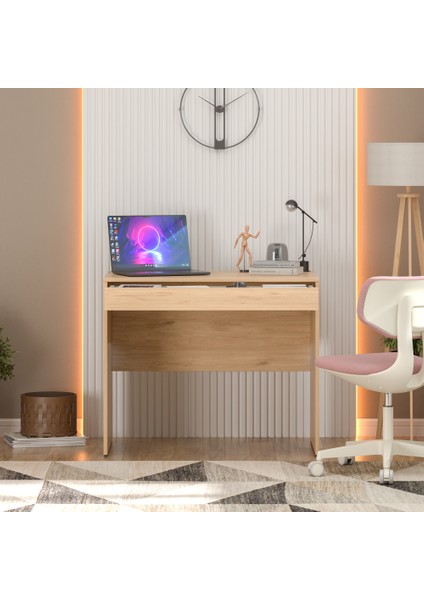 Çekmeceli Çalışma Masası - Florida Meşe 90X75X55 cm
