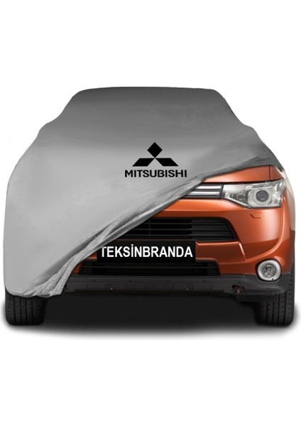 Mitsubishi Outlander 3 (2012 - 2021) Gri Kumaş Araba Branda Logolu Kumaş Araba Brandası Penye Oto Branda