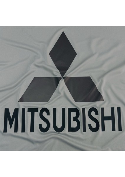Mitsubishi Outlander 3 (2012 - 2021) Gri Kumaş Araba Branda Logolu Kumaş Araba Brandası Penye Oto Branda