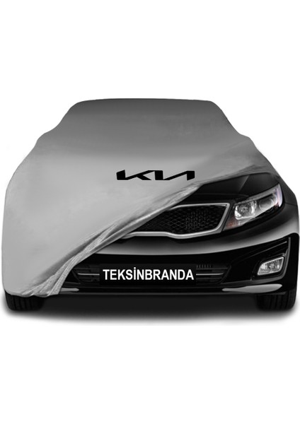 Kia Optima 4 Station Wagon (2015 - 2020) Gri Kumaş Araba Branda Logolu Kumaş Araba Brandası Penye Oto Branda