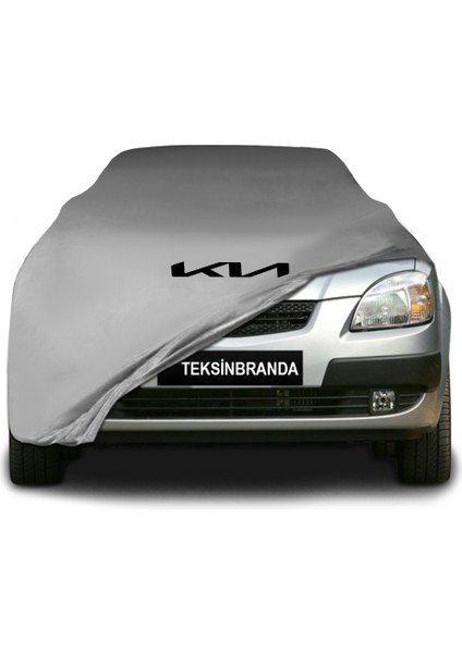Kia Rio 2 Hatchback JB(2005 - 2009) Gri Kumaş Araba Branda Logolu Kumaş Araba Brandası Penye Oto Branda