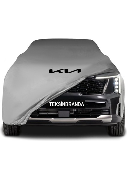 Kia Sorento 4 (2024 - ) Gri Kumaş Araba Branda Logolu Kumaş Araba Brandası Penye Oto Branda