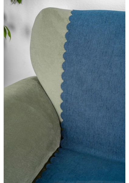 Koltuk Örtüsü | Çekyat Örtüsü | Koltuk Şalı 175X215 Şönil Çift Taraflı | Indigo