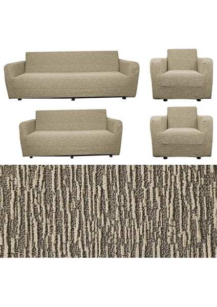 Jakarlı Düz Desen Likralı Esnek Yikanabilir 3+2+1+1 Koltuk Örtüsü Koltuk Takımı Koltuk Kılıfı