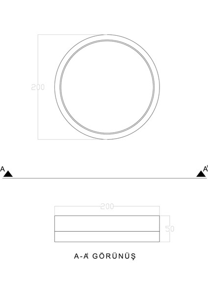 Plafonia Tavan Plafonyer LED Avize 20 cm 12 Watt