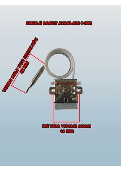 Gazlı Termostat 50-250 Derece 3 Çıkışlı