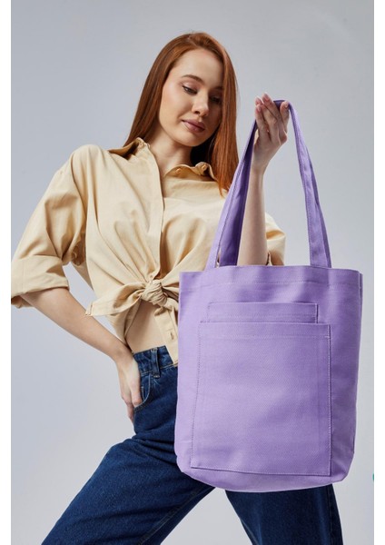 2 Cepli Lila Gabardin Çanta