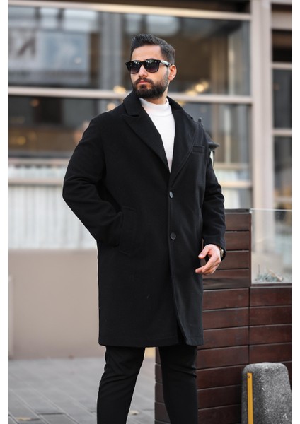 Erkek Kışlık Uzun Kaşe Kaban