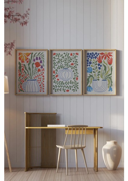 Ahşap Çerçeveli Mdf Tablo Seti Salon ve Oturma Odası Için ÇT3004