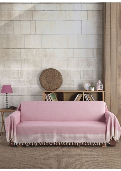 Pembe Kollarını Örten 2 Adet Battal Boy 180 x 300 cm Koltuk Kanepe Divan Çekyat Örtüsü