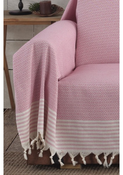 Pembe Kollarını Örten 2 Adet Battal Boy 180 x 300 cm Koltuk Kanepe Divan Çekyat Örtüsü