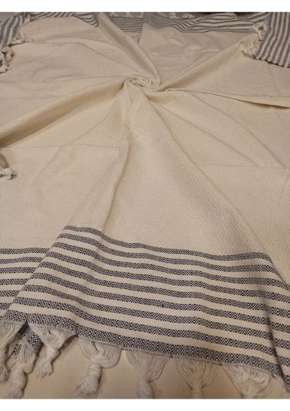 Organik Kolları Örten Buldan Bezi Battal Boy Pamuklu Koltuk Kanepe Çekyat Örtüsü 170X300 Kreme Gri