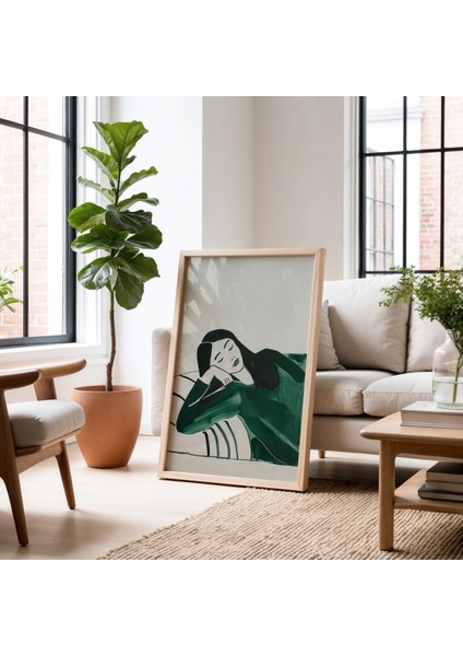 Soyut Sanat Doğal Ahşap Çerçeveli Duvar Tablosu fiyatları