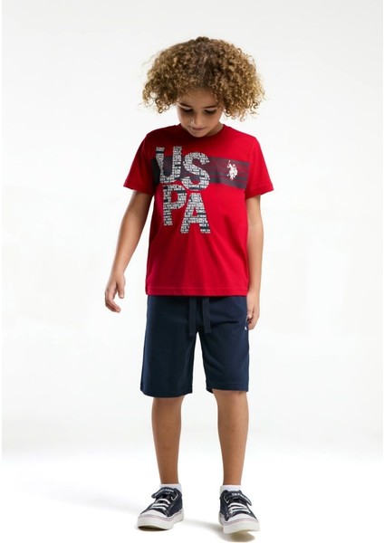 Erkek Çocuk Kırmızı Bermuda Takım