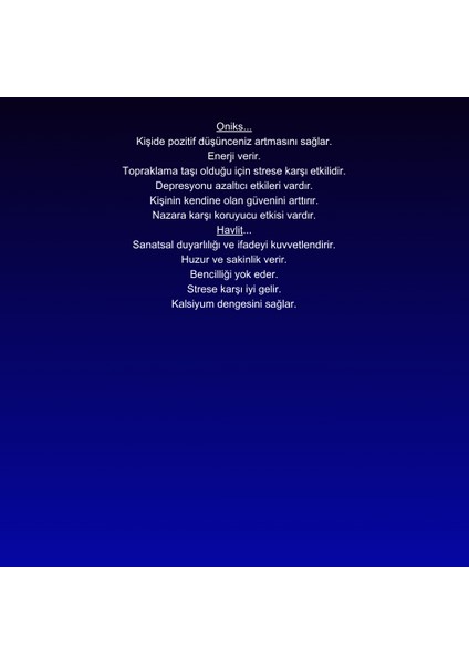 Havlit Oniks Nazardan Koruma ve Güç Için Kolye Bileklik Seti